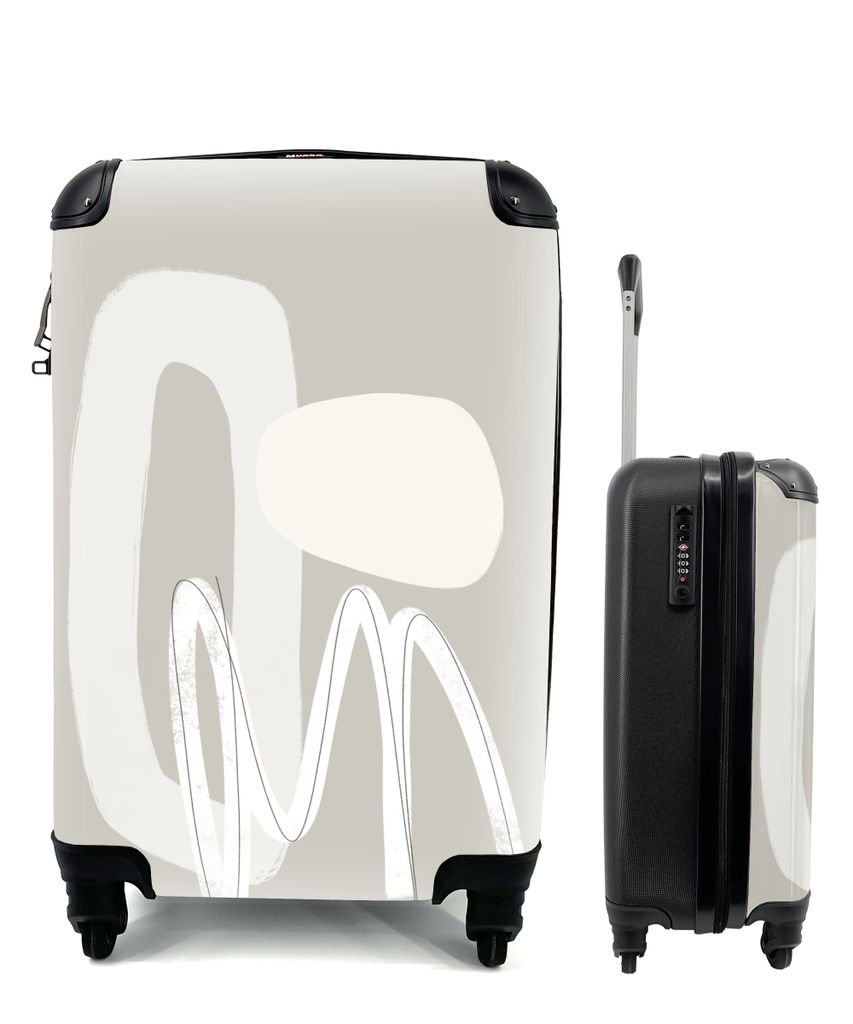 MuchoWow Koffer Handgepäck Trolley Rollkoffer Kleine Reisekoffer mit 4 Rollen - Pastell - Minimalismus - Gestaltung - Cabin Size < 55x40x23 cm &...