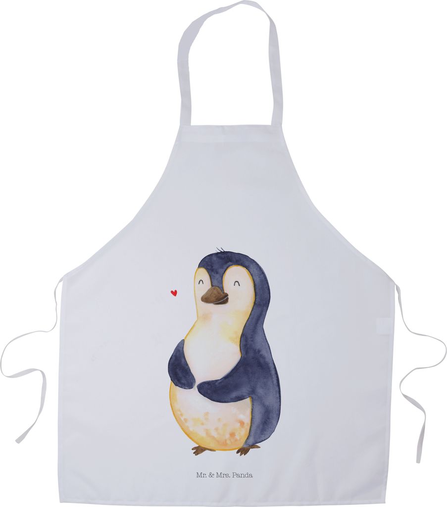 Mr. & Mrs. Panda Kochschürze Pinguin Diät - Weiß - Geschenk, Motivation, Abnehmen, Gastro-Schürze, Kochkleidung, Küchenschürze, Schürze, Pin...
