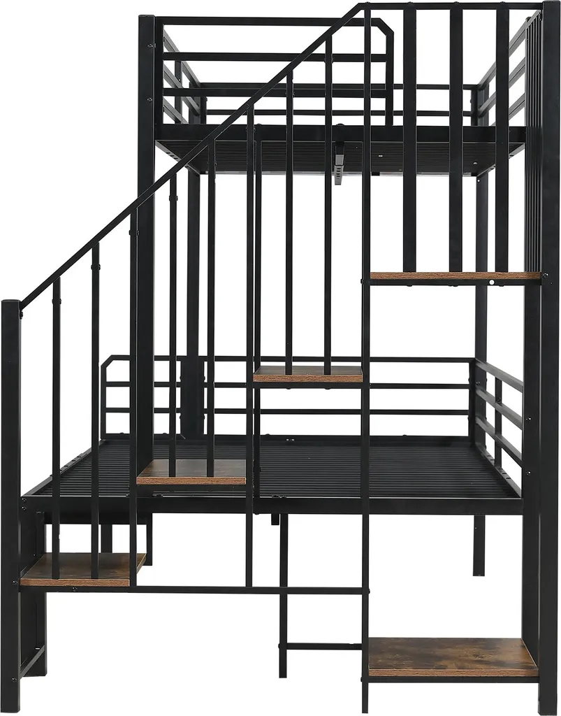 Lit superposé métal stable avec escalier : finis les risques de chute - 9