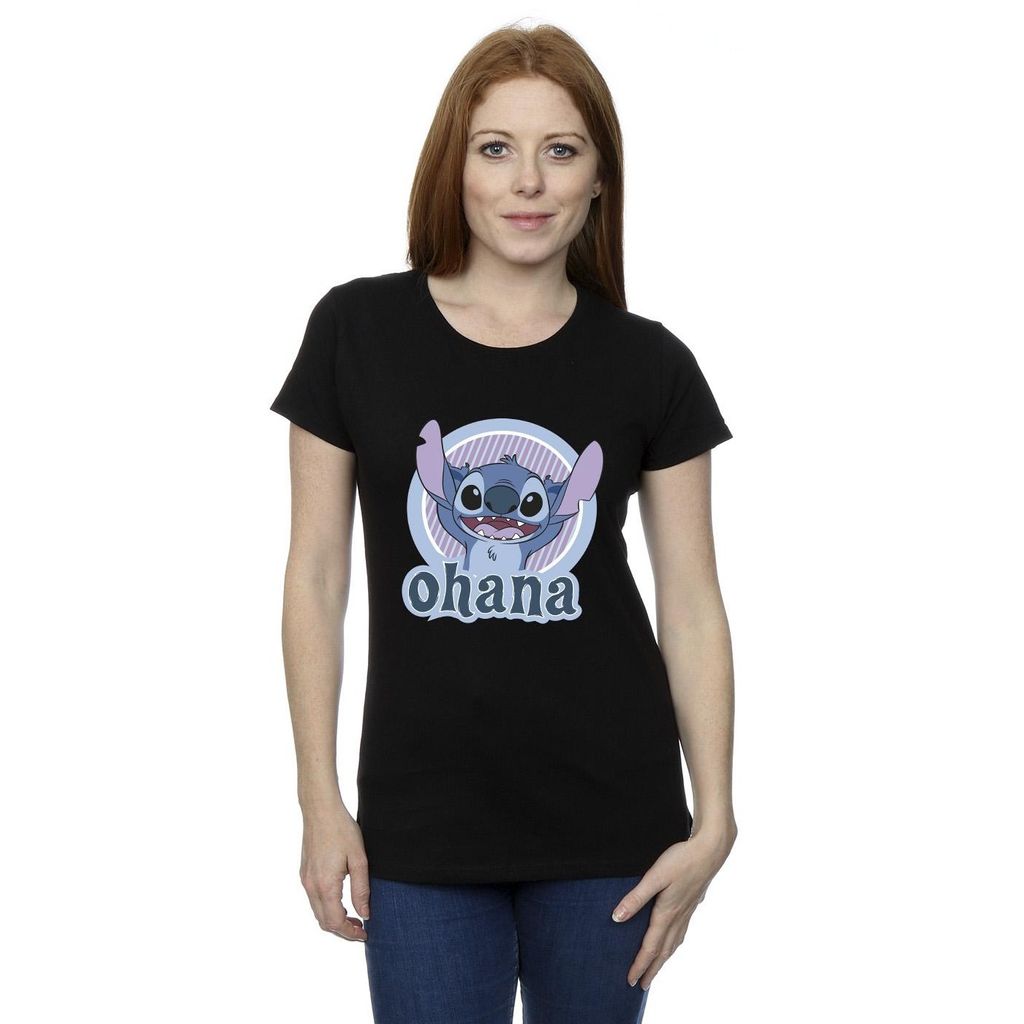 Disney - "Ohana" T-Shirt für Damen BI25857 (S) (Marineblau)