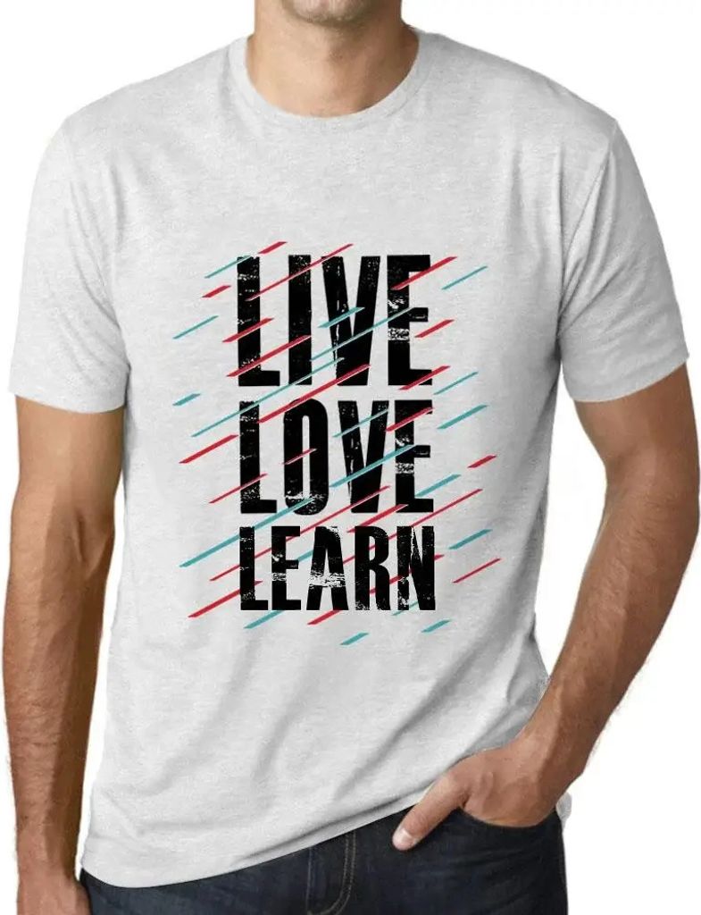 Herren Grafik T-Shirt Leben lieben und lernen – Live Love & Learn – Öko-Verantwortlich Vintage Jahrgang Kurzarm Lustige Druck Geburtstag Gesch...