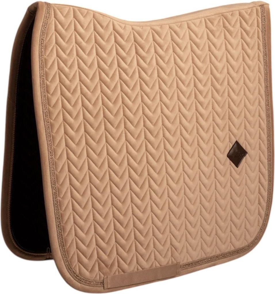 Kentucky Horsewear Saddle Pad Velvet Mini Pearls Show Dressage, Farbe:Beige, Größe:Full