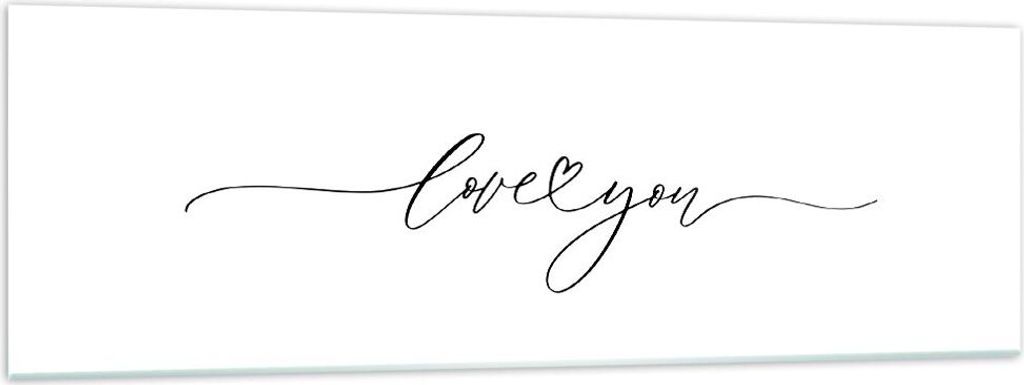 Bilder auf glas - Einteilig - Ich liebe dich handschriftlich - 160x50cm - Glasbilder - Wandbilder - Bilder - Wanddekoration aus Glas - Glas Bilder ...