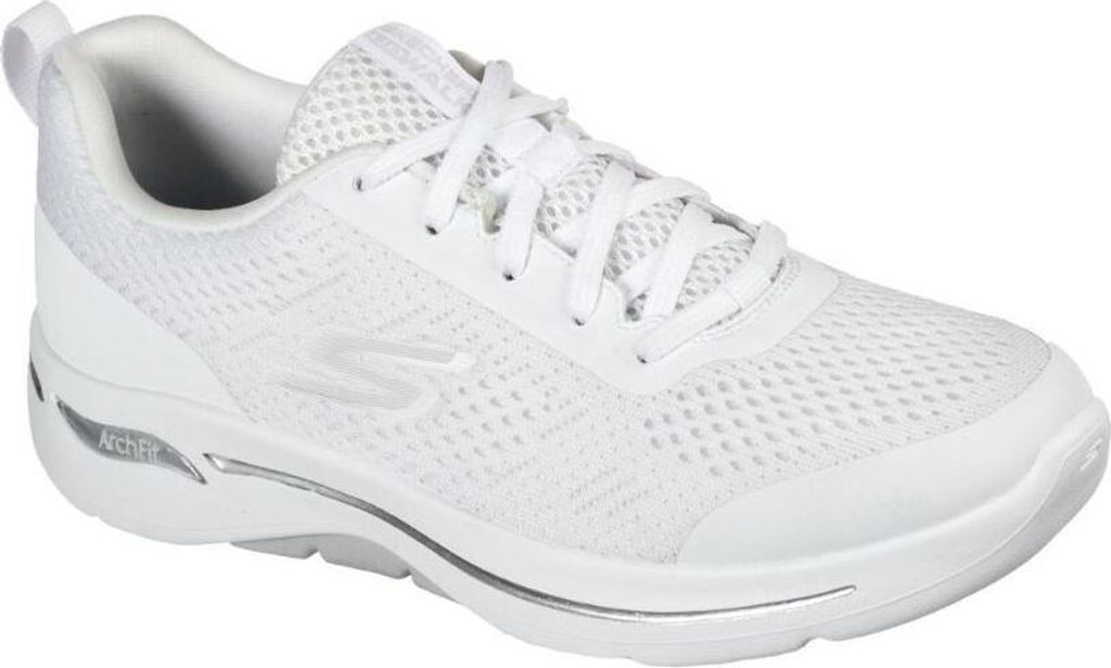 Skechers Go Walk Arch Fit - Motion Bree - Weiß / Silber Polyester Größe: 37.5 Normal