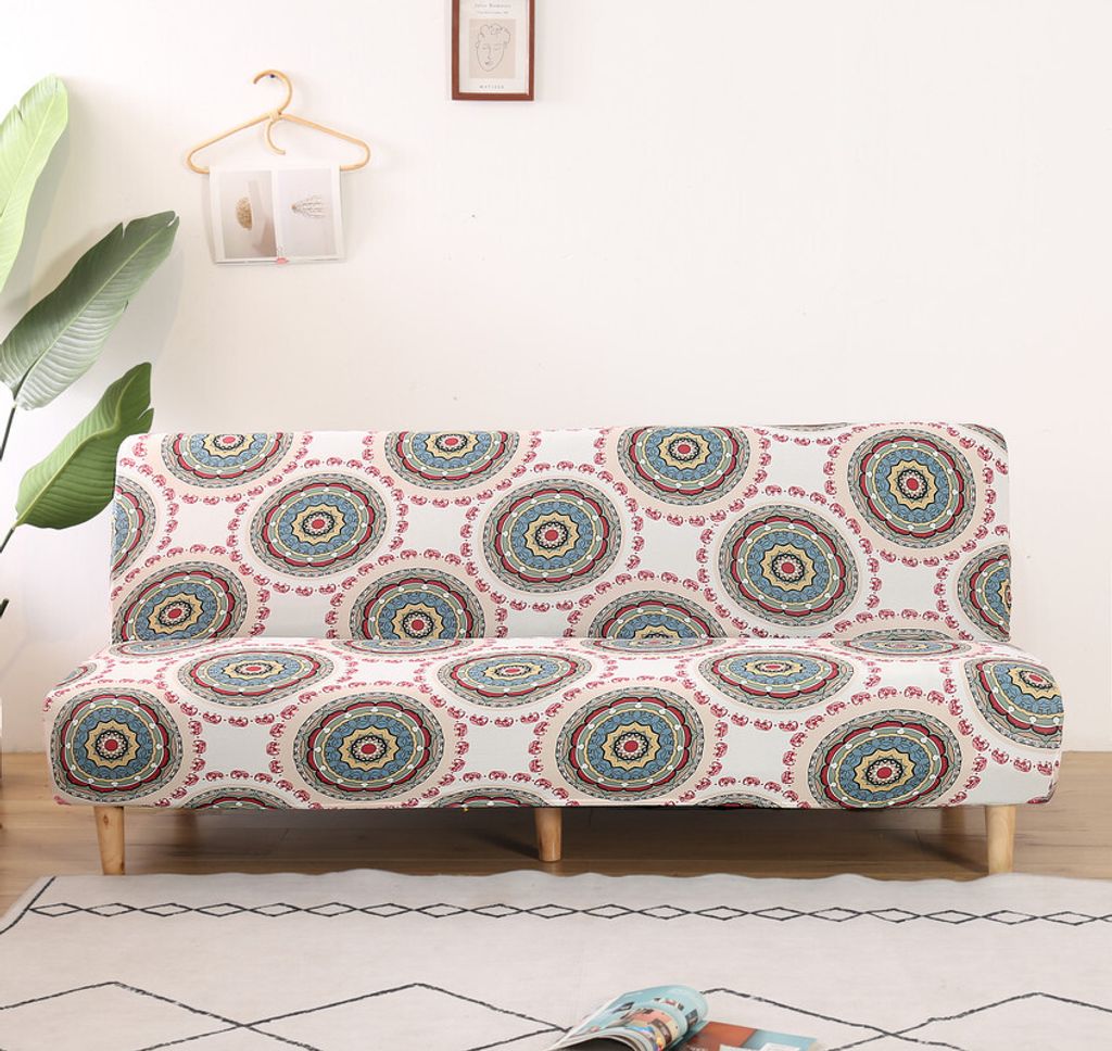 Futon Schonbezug Armlose Sofabezug Stretch Schlafsofa Schonbezug Protector Elastic (1, Graue Scheibe)