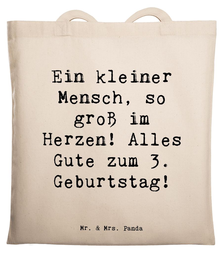 Mr. & Mrs. Panda Jutebeutel Spruch 3. Geburtstag Herz - Transparent - Geschenk, Geburtstagsfeier, Happy Birthday, Laptoptasche, Tasche, Geburtstags...