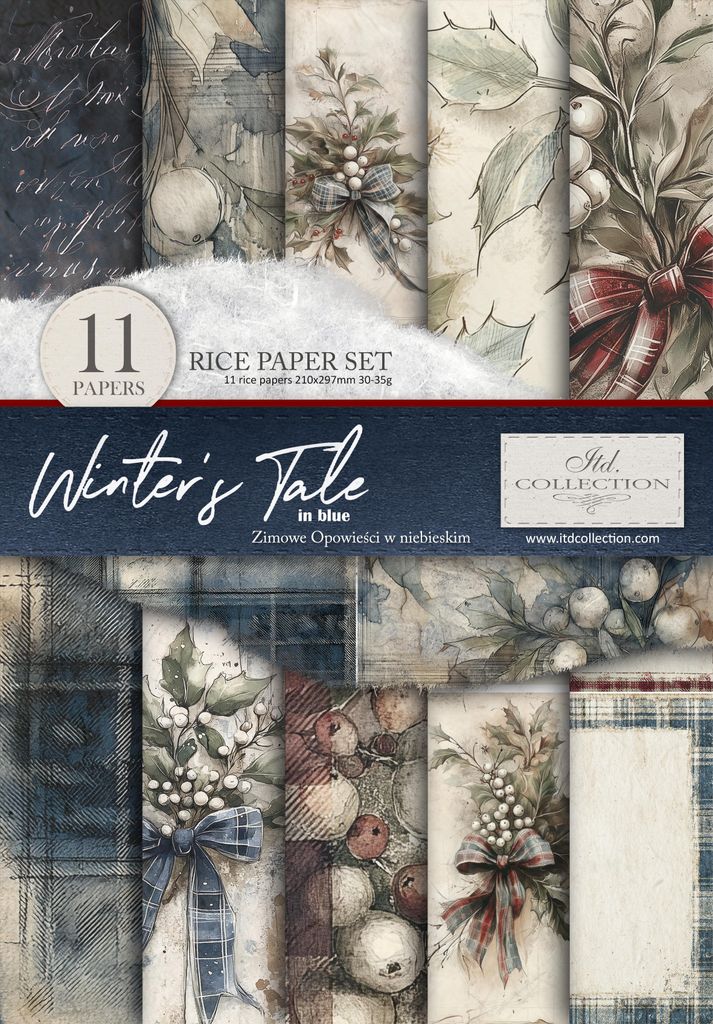 Reispapier-Set A4 für Decoupage – RP089 – Winter’s Tale in Blue – ITD Collection