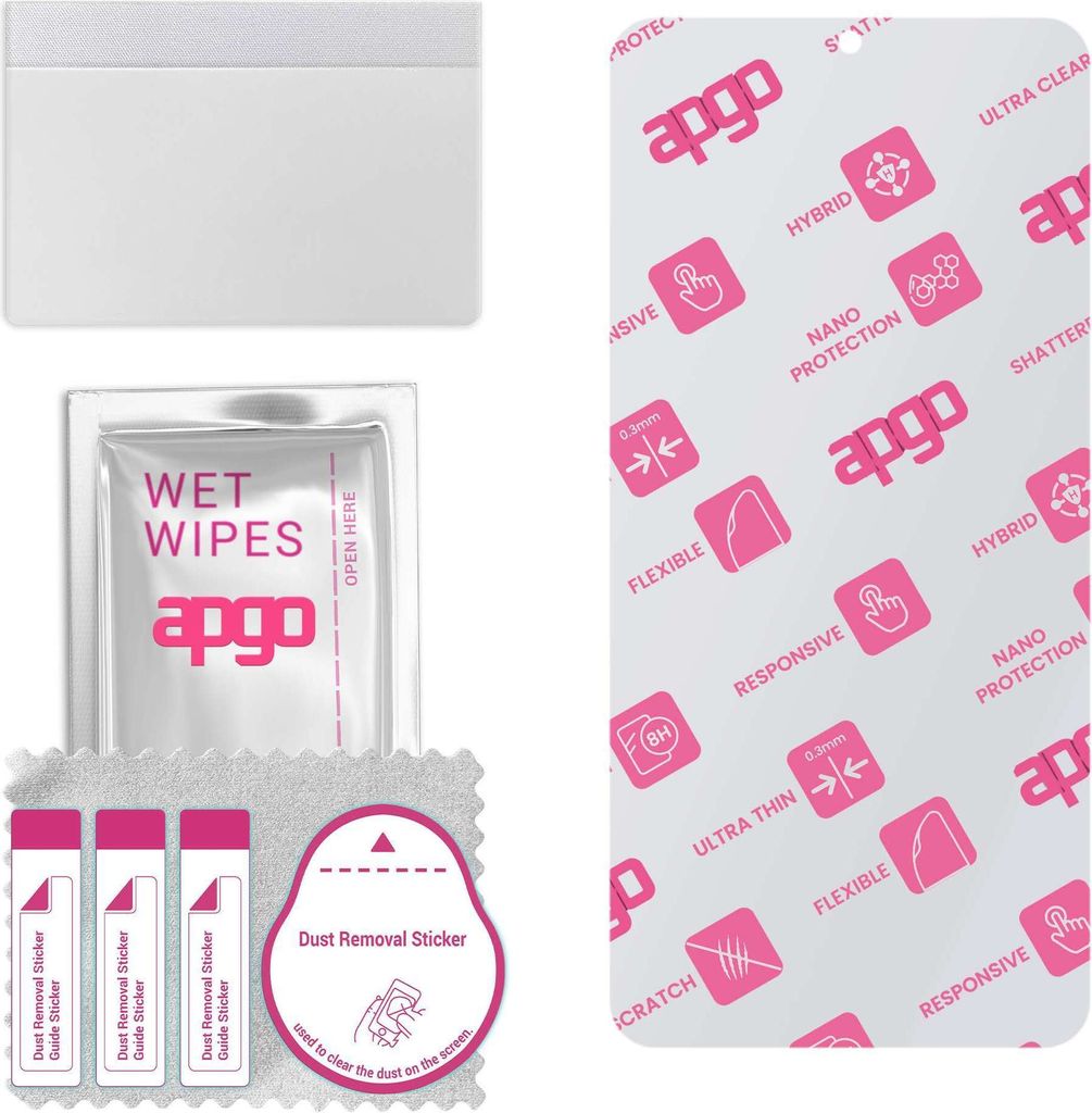 apgo Ultra-klar Hybrid Schutzglas kompatibel mit vivo Y95, Flexible Nano Glass, toller Ersatz für Hartglas, kratzfester Displayschutzglas, Display...