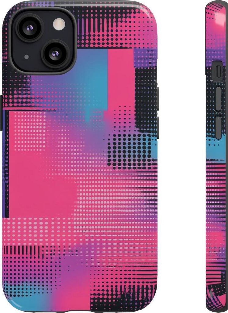 Lebhaftes abstraktes Geometriemuster – Hülle Kompatibel mit iPhone 13