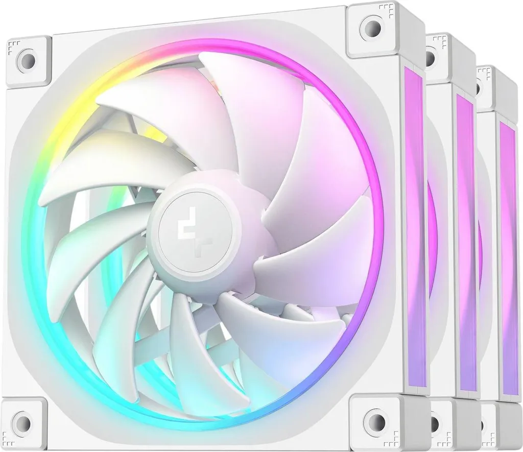 Ventilateur de boîtier 12cm DeepCool FL12 WH blanc lot de 3 refroidissement
