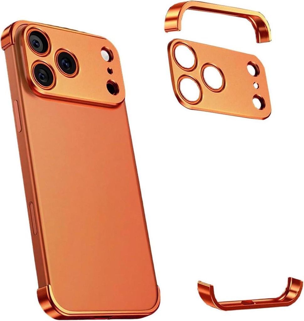 Titan Rahmen Hülle für Apple iPhone 17 Pro Max ultradünn mit Kameraschutz Orange
