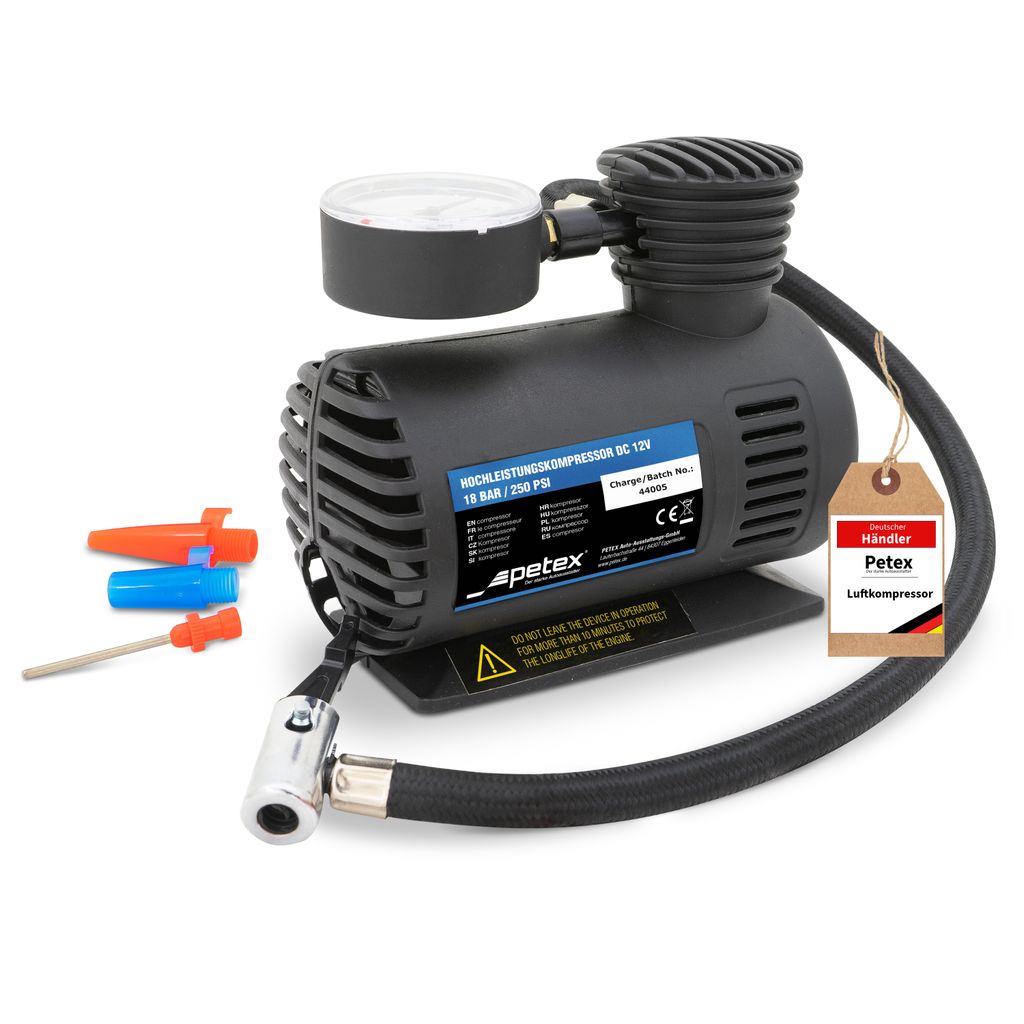 Luftkompressor 12V, 18 bar, inkl. 3-tlg. Adapterset für Produktbild 1