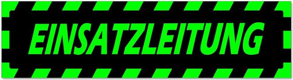 Kiwistar - Autoaufkleber - Grün - Schwarz - 45 x 12 cm - Einsatzleitung gestreift - Hinweis Aufkleber Sticker für Auto, Kfz, Fahrrad, PKW, LKW