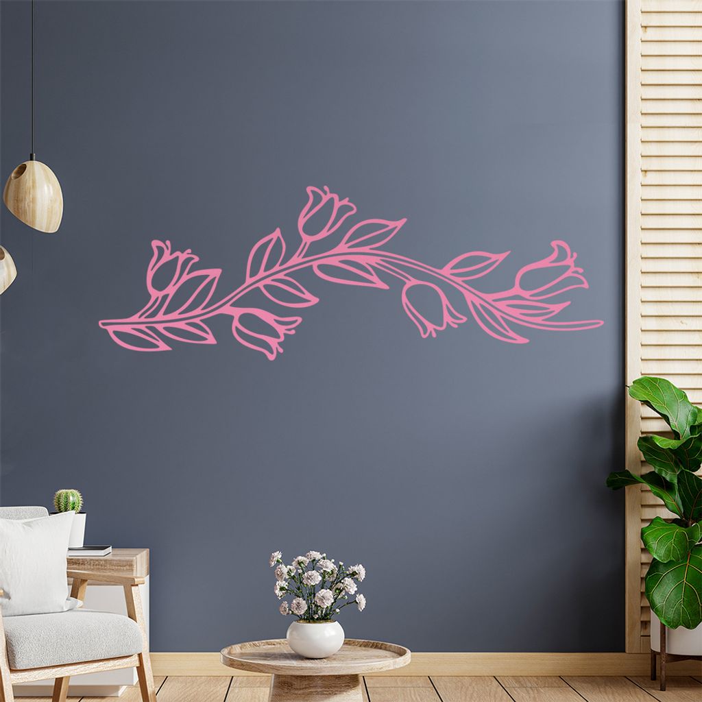 Blumen - Ranken Wandtattoo in 6 Größen - Wandaufkleber Wall Sticker - Dekoration, Küche, Wohnzimmer, Schlafzimmer, Badezimmer