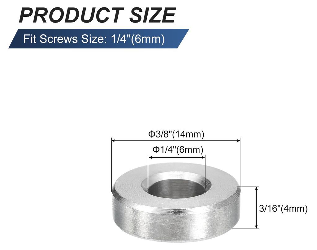 10 Stš¹ck Distanzhš¹lsen Abstandshalter Edelstahl, 6mm ID x 14mm OD x 4mmL 304 Edelstahl Runde Abstandshalter ohne Gewinde S?ulen fš¹r Schrau...
