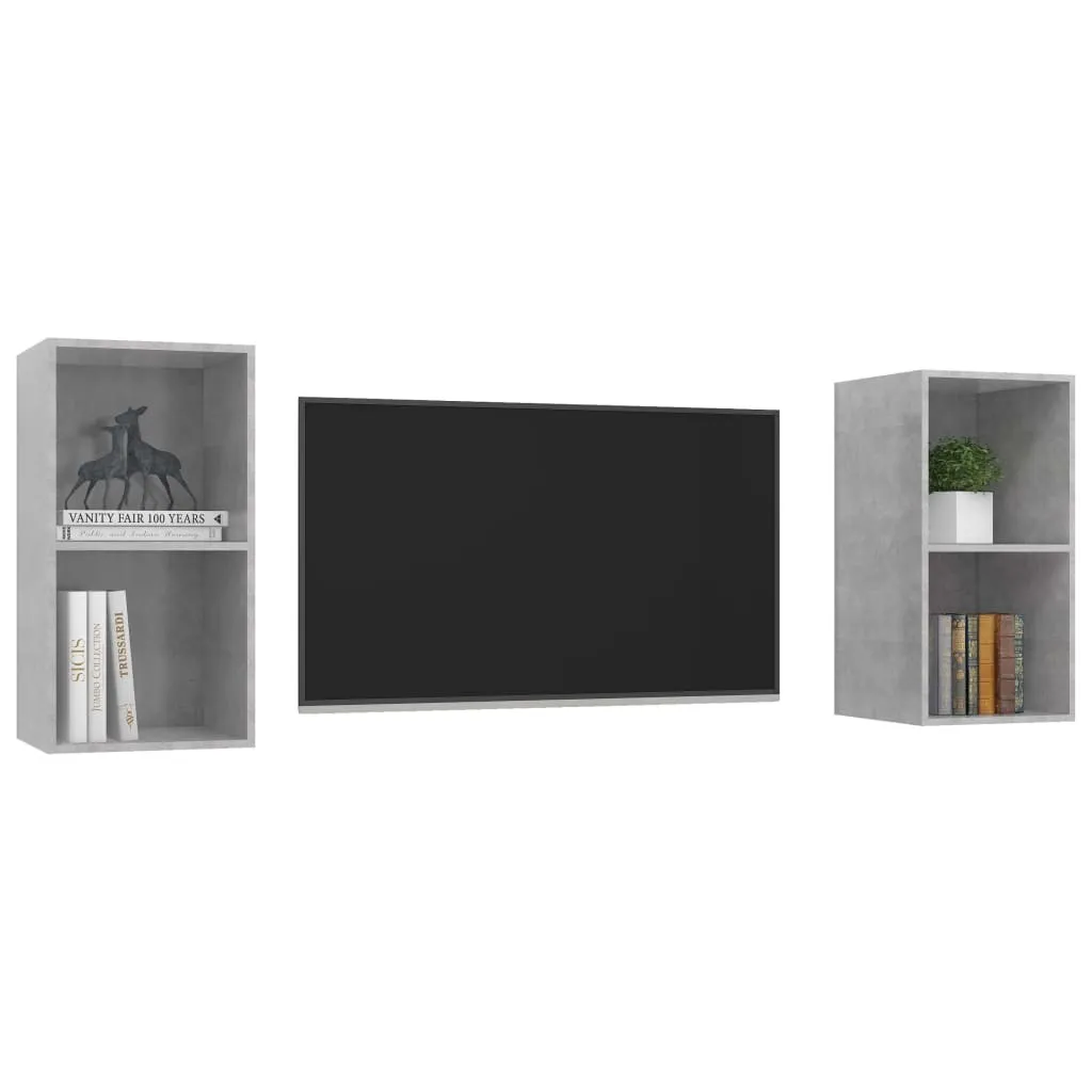 Mobile TV Maison Exclusive Grigio Cemento 2 pz | Design Wall-Mounted - 3