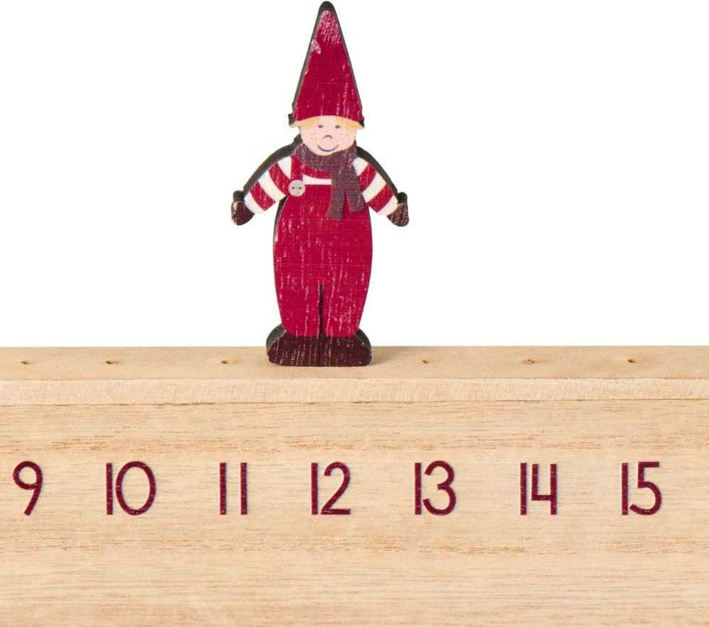 IB Laursen Weihnachtskalender WICHTELMÄNNCHEN 50 cm Weihnachtsdeko