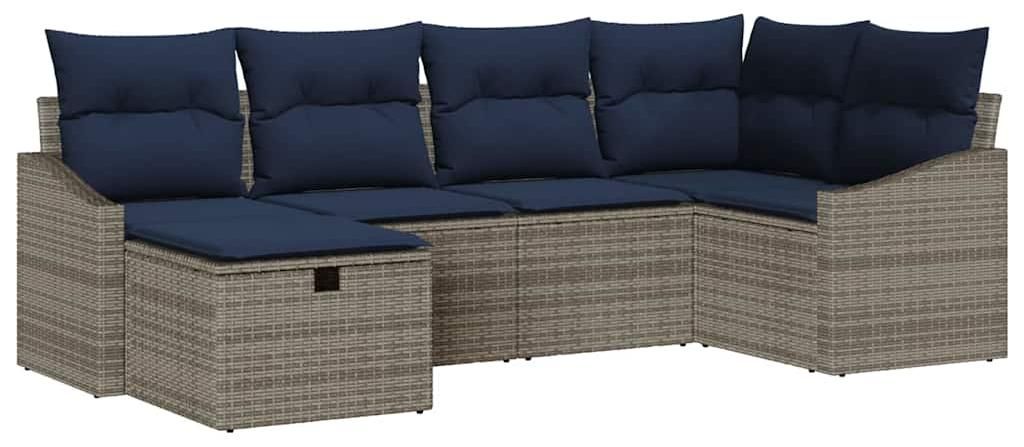vidaXL Sofa Set mit Kissen 3 pcs Poly-Rattan