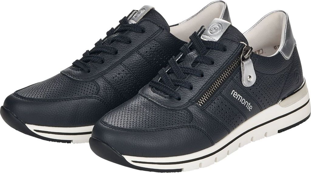 Remonte Damen Echtleder Sneaker blau kombi, Damen:39 EU Produktbild 