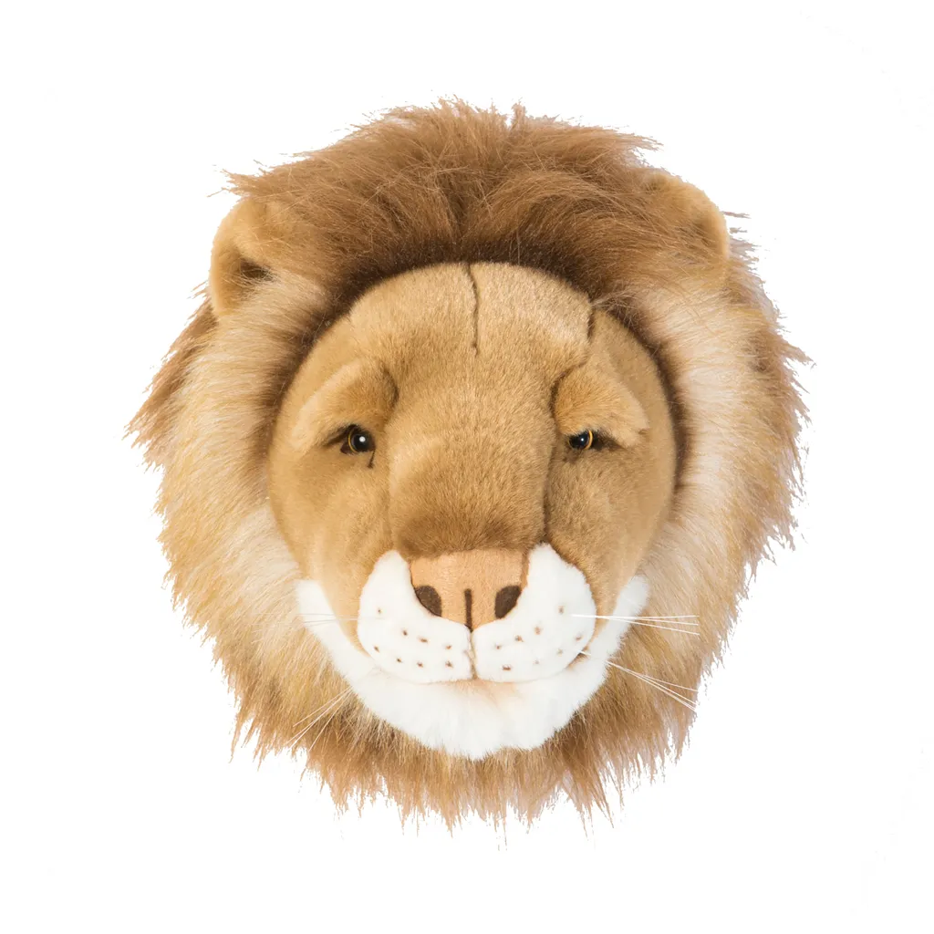 Déco Murale Enfant Lion : Trophée Peluche Wild & Soft pour Petit Mur