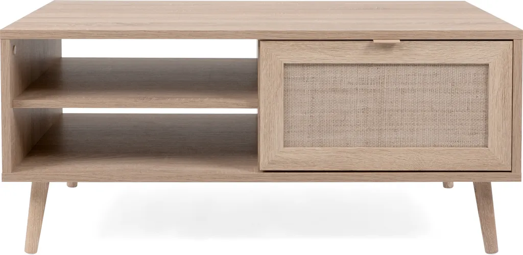 Table Basse de Salon pour Rangement et Déco Bohème avec Aspect Rotin