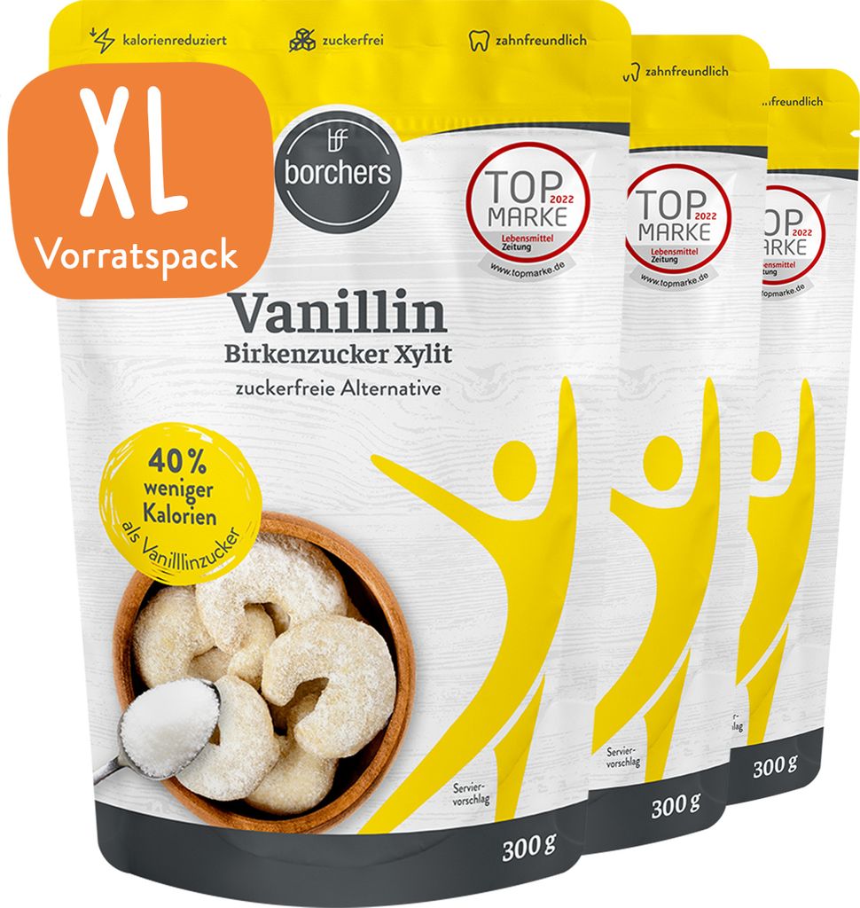 BORCHERS Vanillin Birkenzucker Xylit (3x300g)