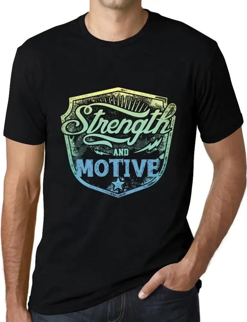 Herren Grafik T-Shirt Stärke und Motiv – Strength And Motive – Öko-Verantwortlich Vintage Jahrgang Kurzarm Lustige Druck Geburtstag Geschenk ...