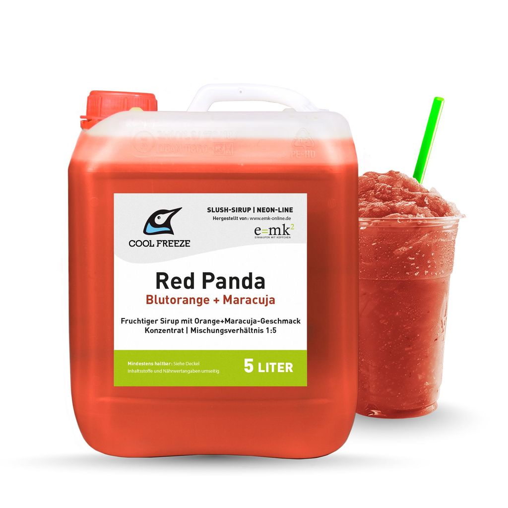 Slush-Sirup Eis Red Panda (Blutorange/Maracuja) | Konzentrat 5 L | direkt vom Hersteller