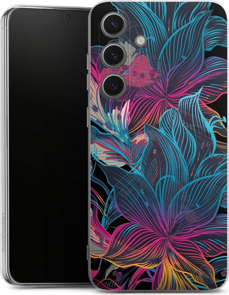 DeinDesign Handyhülle für Samsung Galaxy S25+ Silikon Hülle Case Smartphone Schutzhülle Blumen Neon bunt