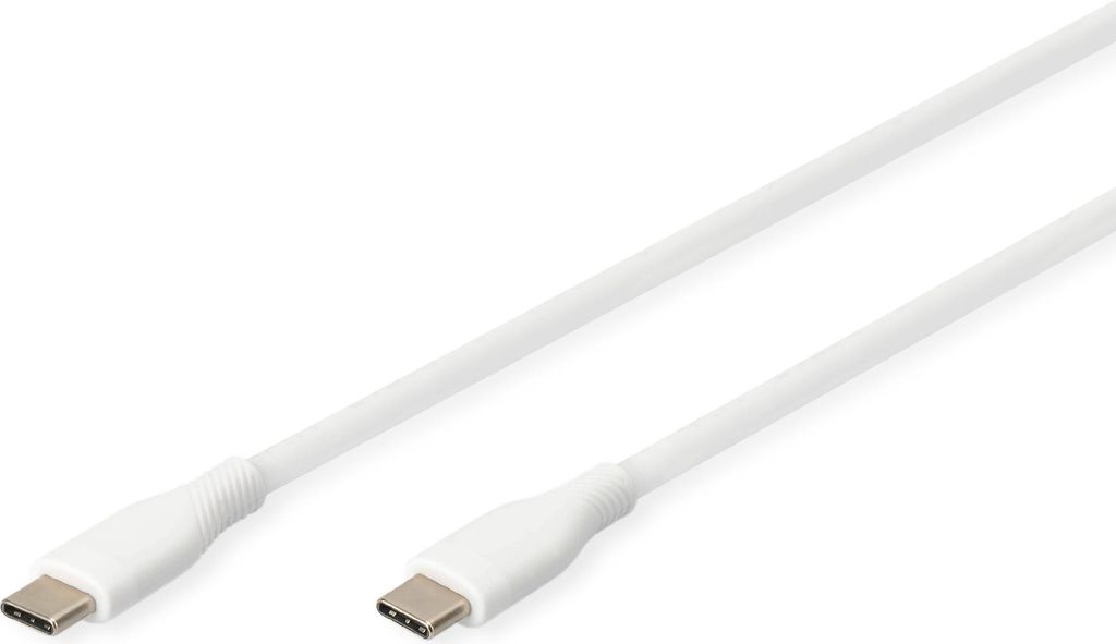 DIGITUS USB 2.0 Kabel Typ C -C Silikon St/St 1m weiß
