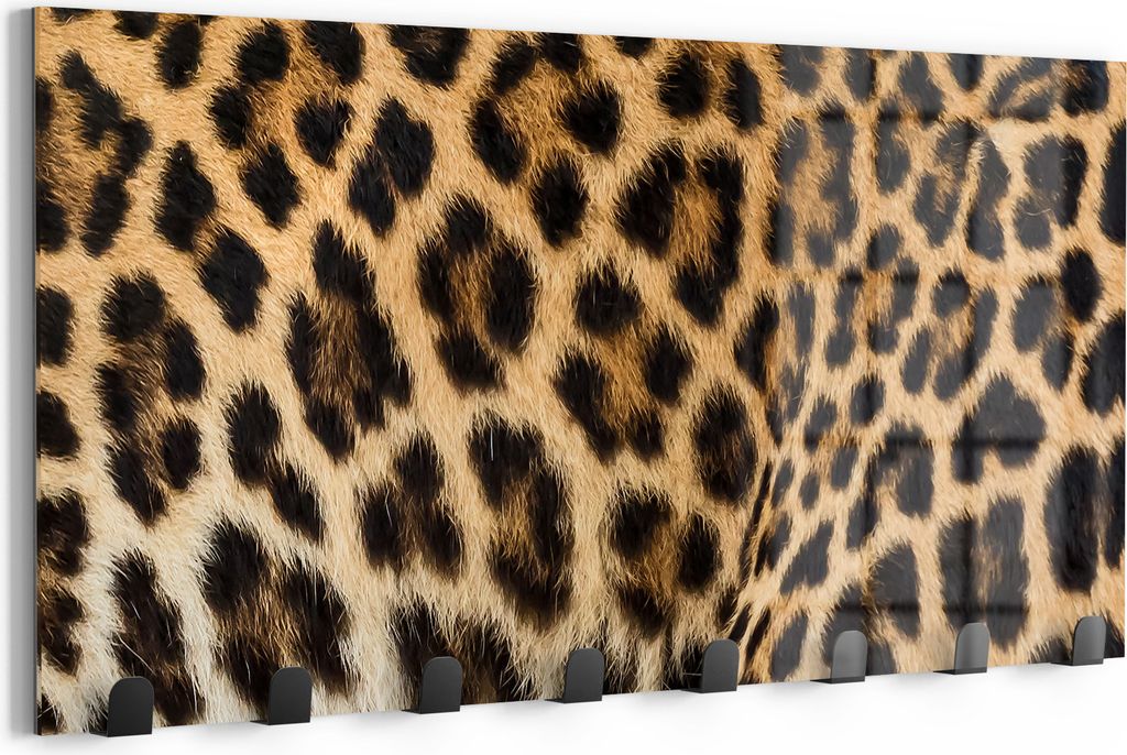 DEQORI Kleiderhaken Glas 60x30 cm 'Muster der Wildnis' Wand Garderobe beschreibbar Paneel