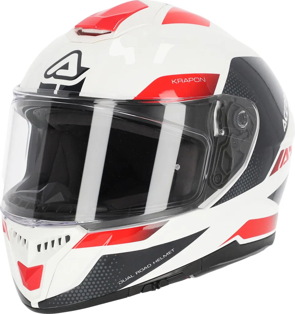 Casque Acerbis Krapon 2024 Blanc et Rouge Taille L 59-60 cm Intégral