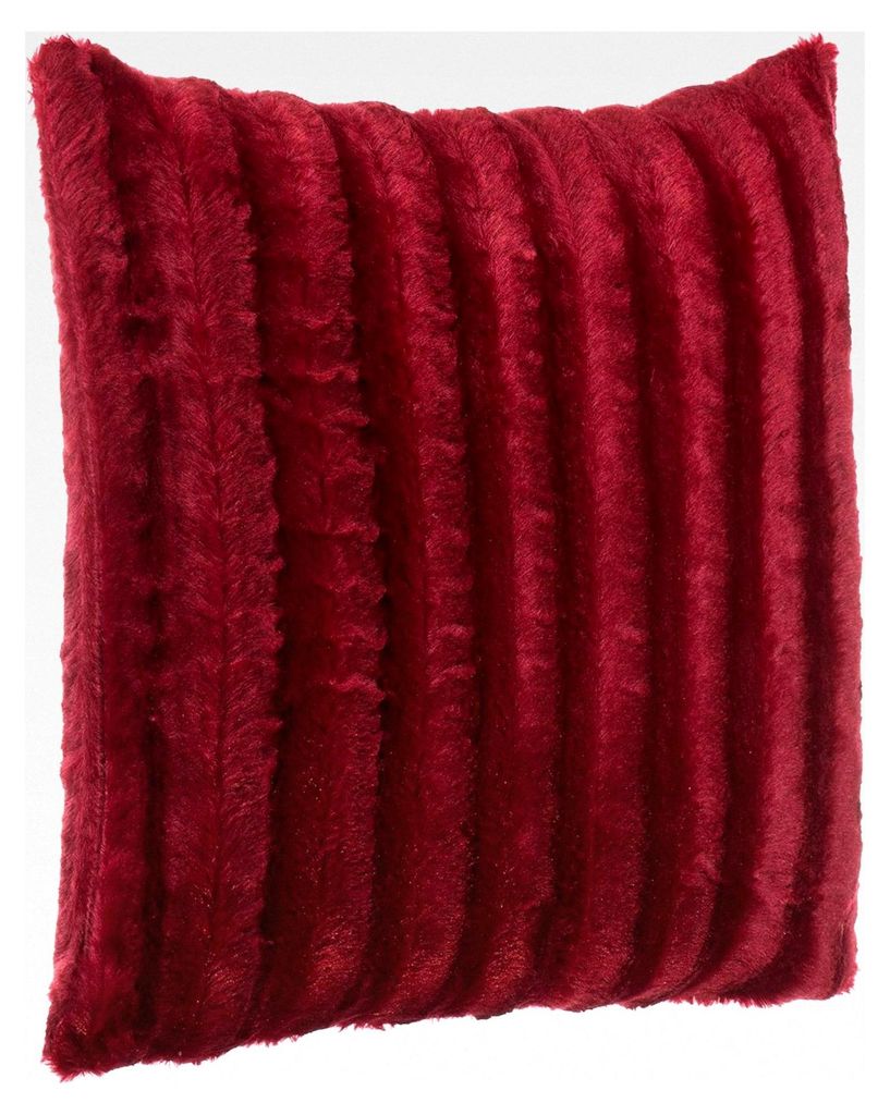 Exklusives Fellkissen - Fellimitat/Nerzoptik - besonders weich und kuschelig - Größe: 50x50 cm - 1 Stück - Rot