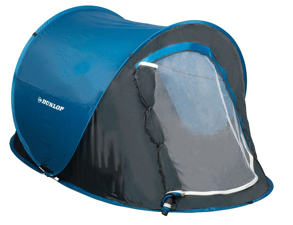 Dunlop Wurf Zelt 2 Personen 255x155x95cm blau/grau inkl Tasche für Festival