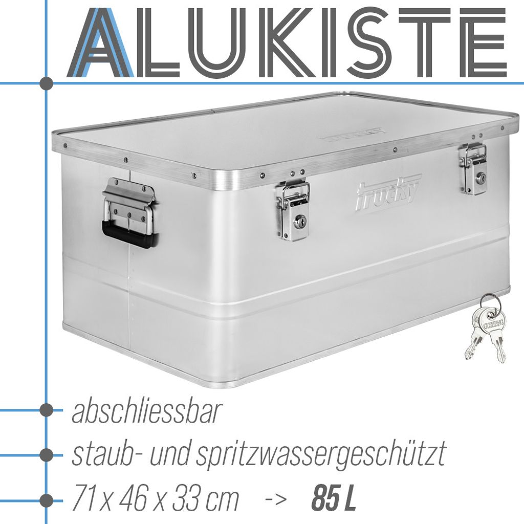 Aluminium Box mit Deckel Silber Alu Kiste Box Alukiste 85 Produktbild 