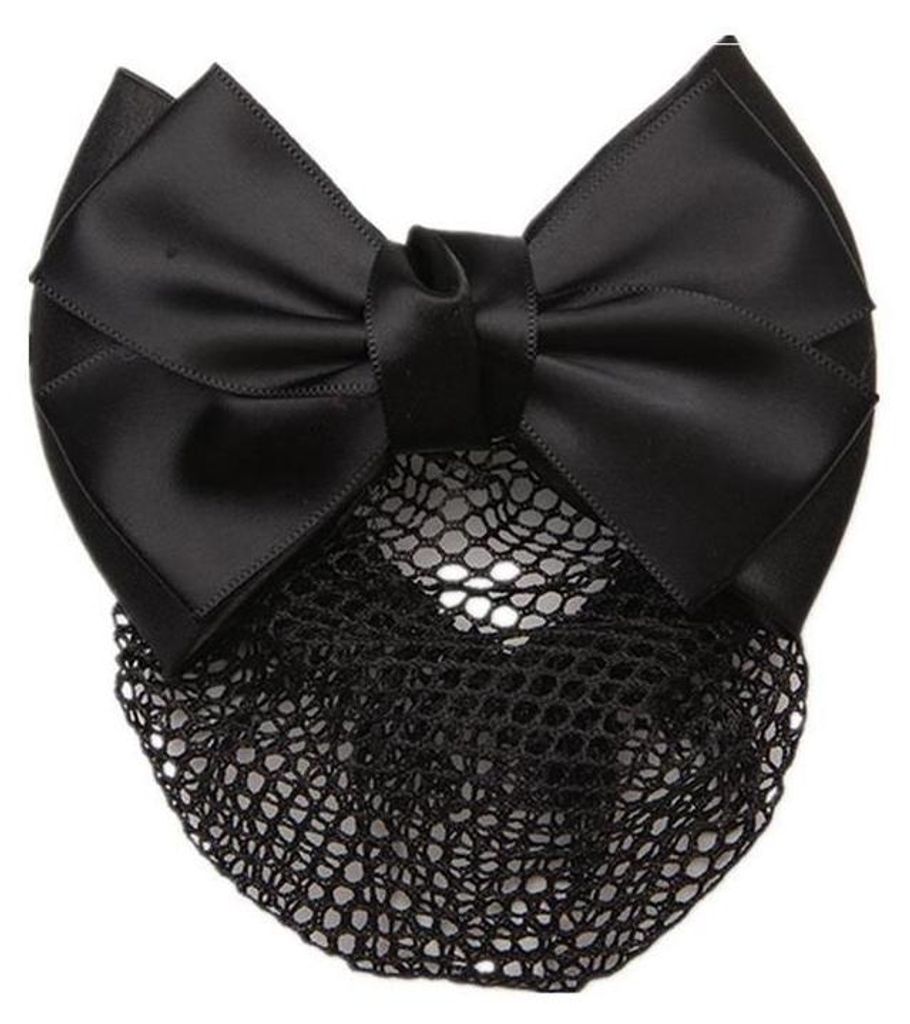 Haarnetz mit Schleife, elegant, für Damen, Haarspange, Clip, Duttabdeckung für Kellnerin, Krankenschwester, Schwarz