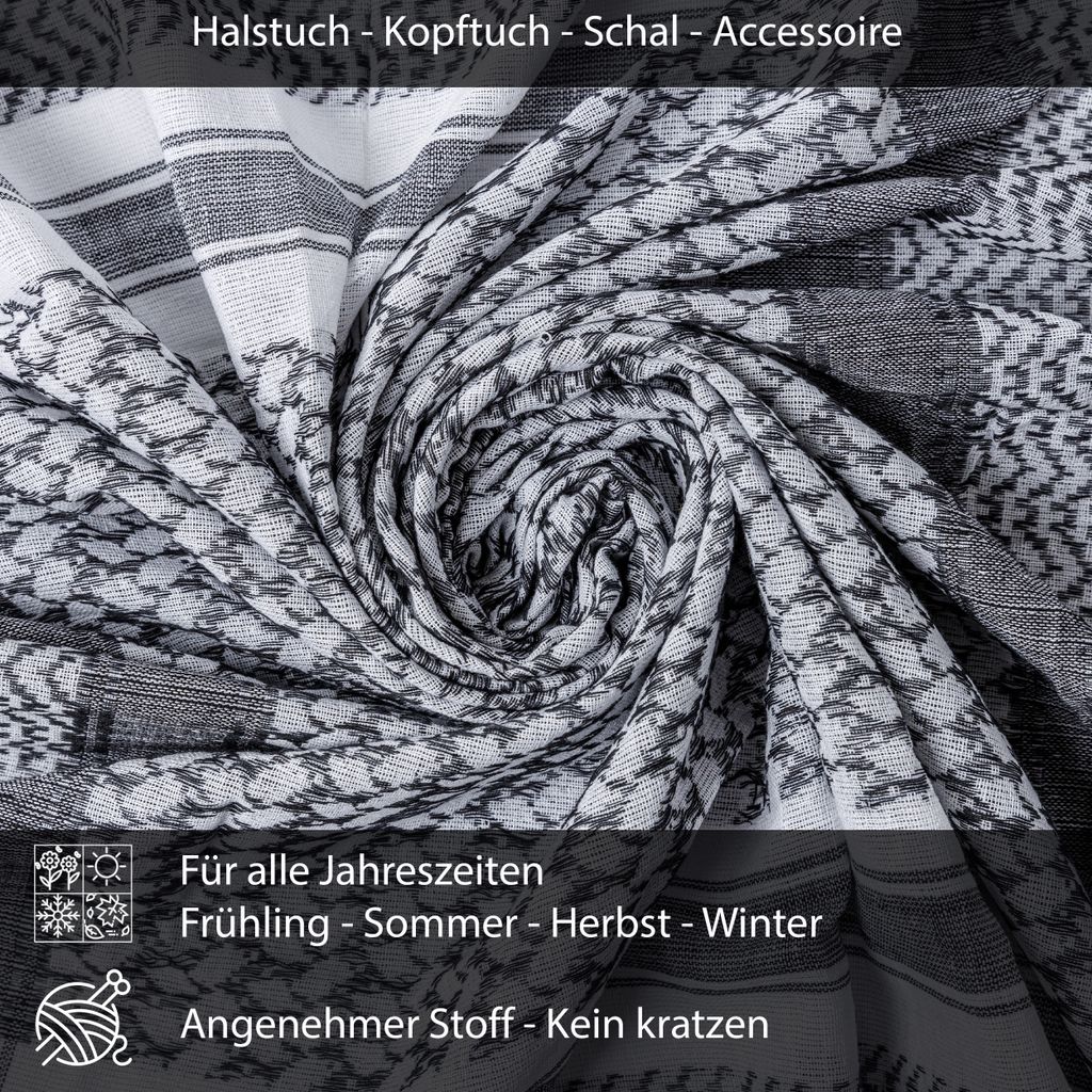 Palästinensertuch Shemagh Kufiya in Weiß Schwarz Produktbild 4