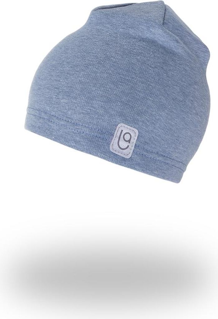 Kindermütze Beanie warm - Blau Meliert