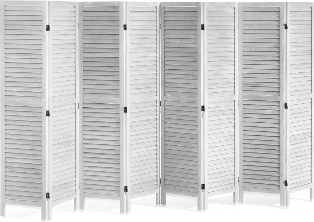 Paravent pliable 325 cm gain de place en bois à 8 panneaux modulables