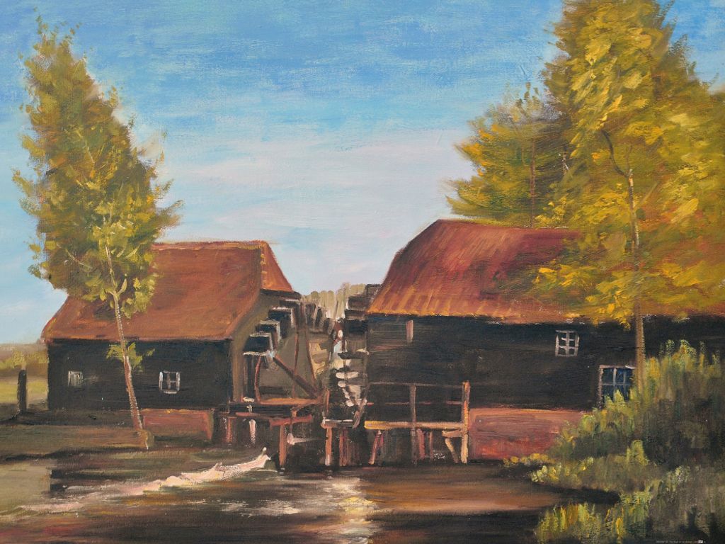 Vincent Van Gogh Kunstdruck Bild - Wassermühle In Kollen Bei Nuenen, 1884 (60 x 80 cm)