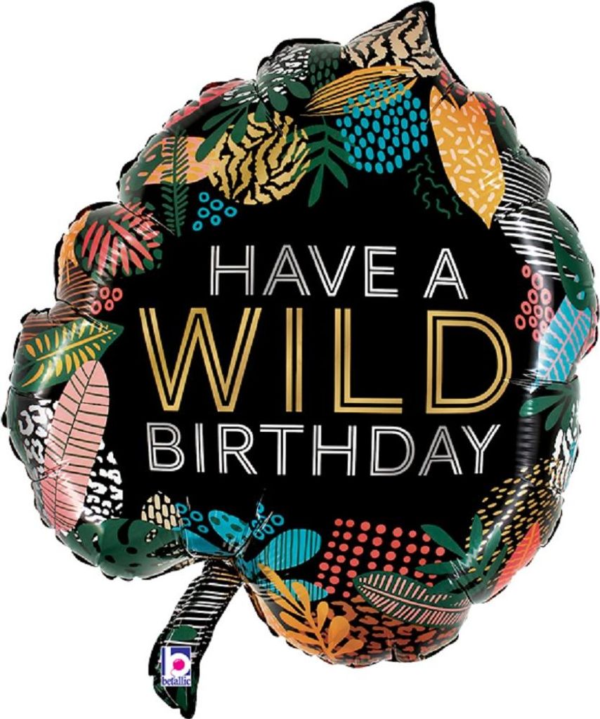 Shape Folienballon "Wild Birthday" Tropical Leaf | 76 cm