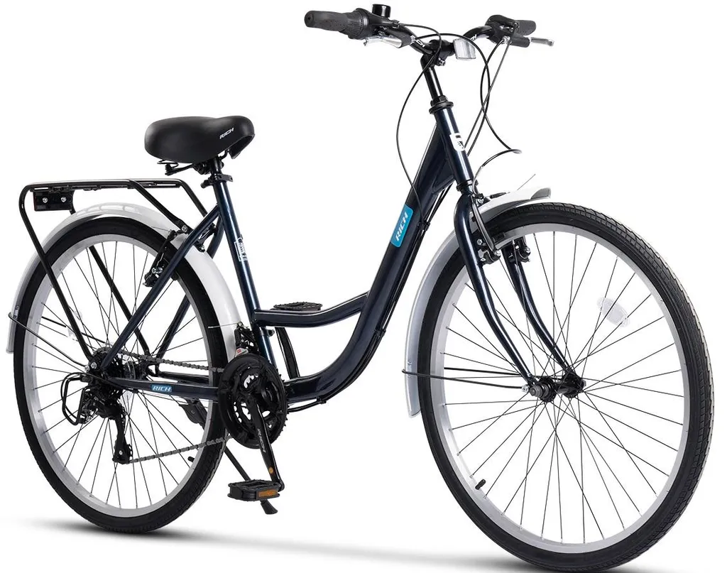 VTC Polyvalent Adulte 26 Pouces avec Dérailleur 21 Vitesses et Garde-boue
