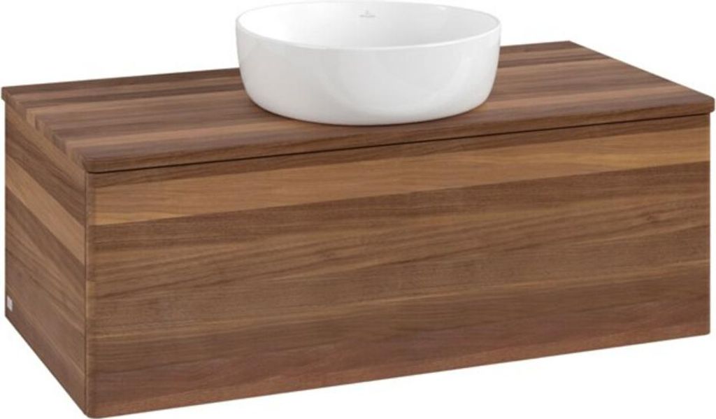 V&B Waschtischunterschrank ohne Frontstruktur, mit Beleuchtung Antao 100x36x50cm, WBP-farbe w. wal, w. walnut