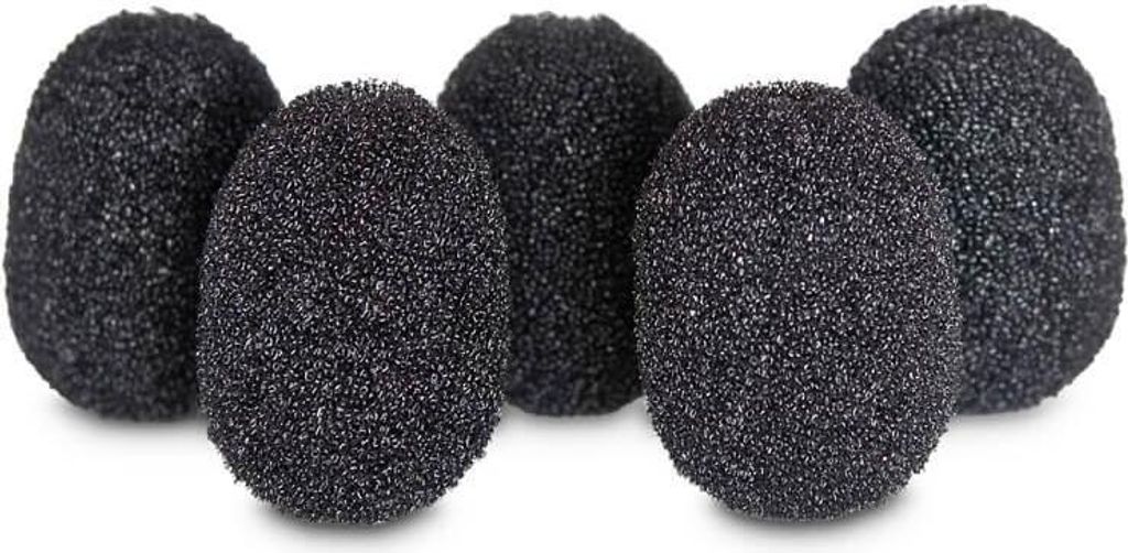RYCOTE Lavalier-Schaumstoffe, Schwarz, 5er-Pack