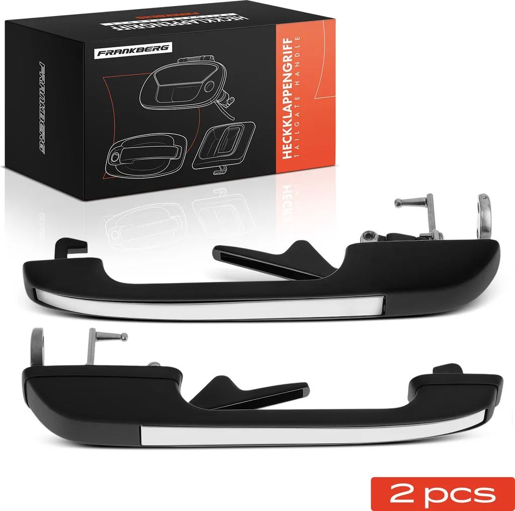 Frankberg 2x Poignée de porte Arrière pour Audi 100 443 444 G+D Noire