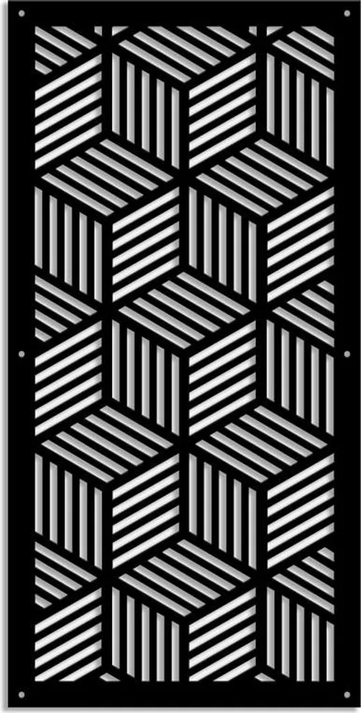 CUBIC Pannello Traforato Black Design 73x148 - Eccellenza in PVC