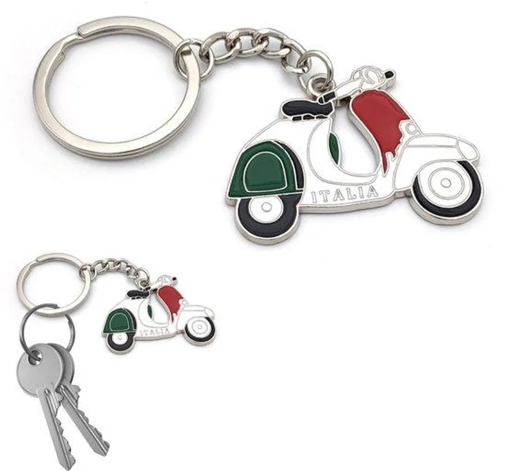 Porte-clés en métal drapeau italien tricolore - Idée cadeau élégante