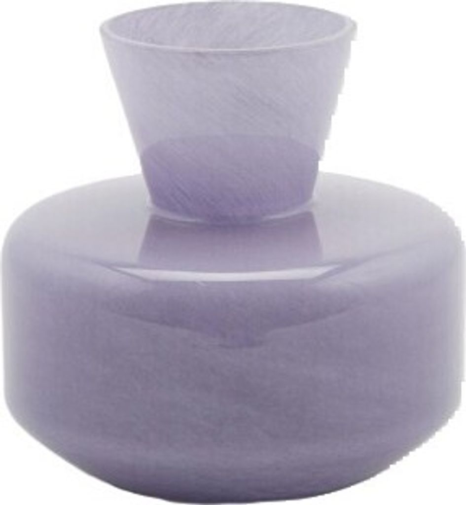 EDG Bower Vase Glas Lavendel - Blau-Lila D21 cm H 20 cm Öffnung 11 cm