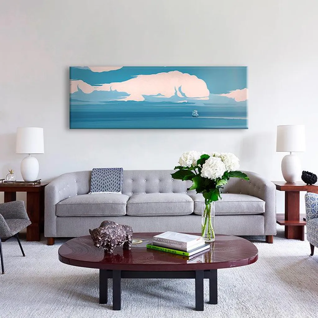 Tableau Moby Dick Décoration Murale sur Toile Panoramique 140x50 cm - 4