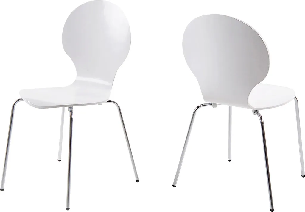Chaise de Salle à Manger Blanche Marcus - Mobilier Empilable en Bois MDF